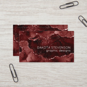 Moody Agate   Henna Blood Red Garnet Jewel Tone Business Card