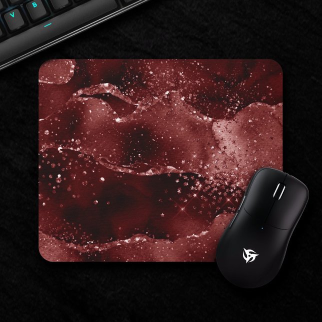 Moody Agate | Henna Blood Red Garnet Jewel Tone Mouse Pad (Creator Uploaded)
