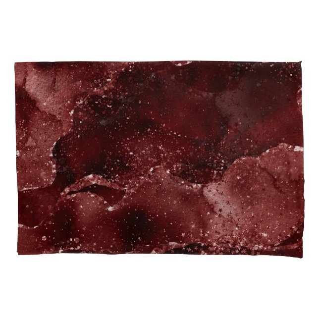 Moody Agate | Henna Blood Red Garnet Jewel Tone Pillowcase (Front-Left)