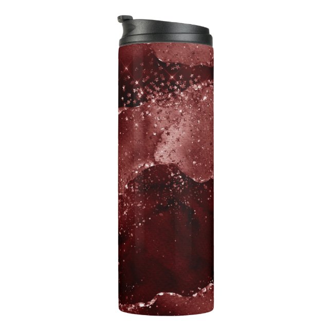 Moody Agate | Henna Blood Red Garnet Jewel Tone Thermal Tumbler (Rotated Right)