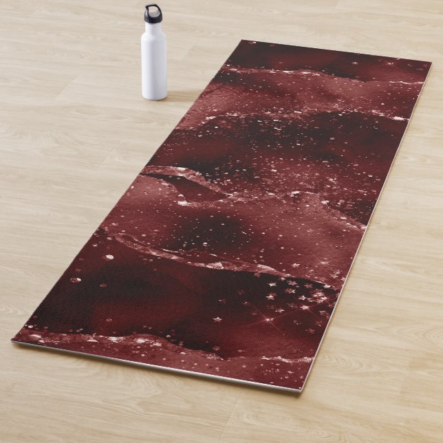 Moody Agate | Henna Blood Red Garnet Jewel Tone Yoga Mat (In Situ)