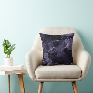 Moody Agate   Midnight Indigo Deep Purple Glam Cushion