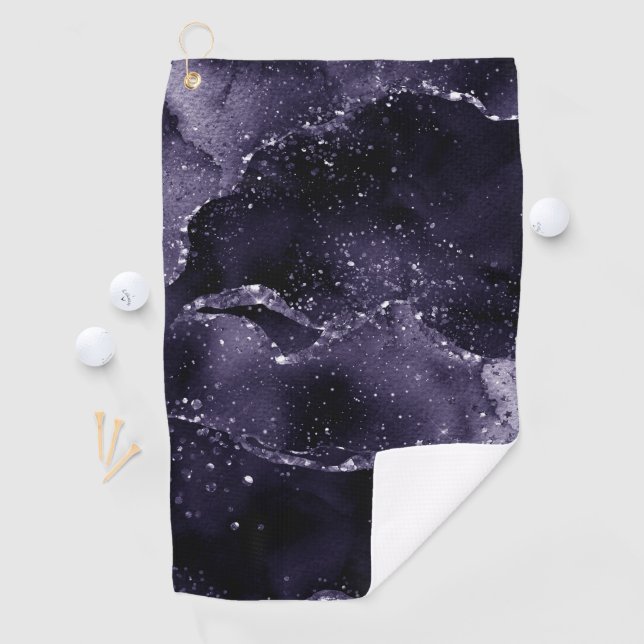 Moody Agate | Midnight Indigo Deep Purple Glam Golf Towel (InSitu)