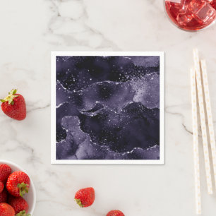 Moody Agate Midnight Indigo Deep Purple Glam Napkin