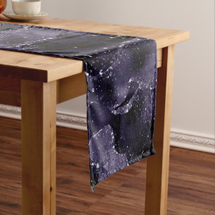 Moody Agate   Midnight Indigo Deep Purple Glam Short Table Runner