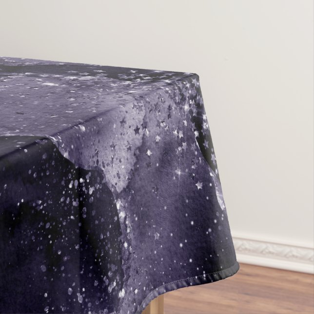 Moody Agate | Midnight Indigo Deep Purple Glam Tablecloth (In Situ)