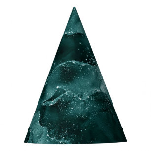 Moody Agate   Teal Green Malachite Rich Jewel Tone Party Hat