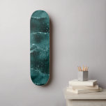 Moody Agate | Teal Green Malachite Rich Jewel Tone Skateboard<br><div class="desc">90s grunge inspired dark, sophisticated watercolor marbled agate stone in a deep moody jewel tone with faux metallic foil and glitter veins in a rich, dramatic featuring abstract fluid swirls and glitter veins. From the "Till Death Do Us Part" collection, this gorgeous feminine hand-painted gradient adds the perfect pop of...</div>