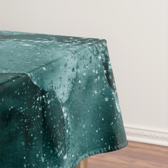 Moody Agate | Teal Green Malachite Rich Jewel Tone Tablecloth (In Situ)