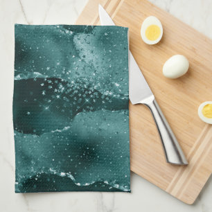 Moody Agate   Teal Green Malachite Rich Jewel Tone Tea Towel