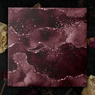 Moody Agate   Wine Bordeaux Sangria Merlot Maroon Ceramic Tile