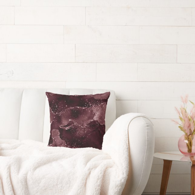 Moody Agate | Wine Bordeaux Sangria Merlot Maroon Cushion (Couch)