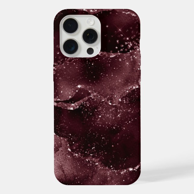 Moody Agate | Wine Bordeaux Sangria Merlot Maroon iPhone Case (Back)