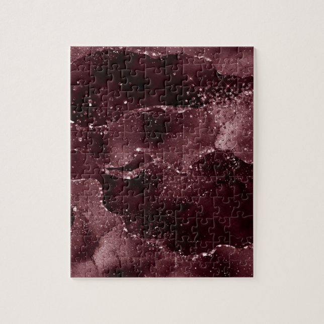 Moody Agate | Wine Bordeaux Sangria Merlot Maroon Jigsaw Puzzle (Vertical)