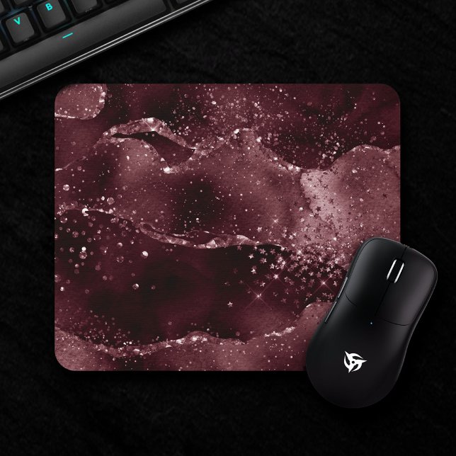 Moody Agate | Wine Bordeaux Sangria Merlot Maroon Mouse Pad (Creator Uploaded)