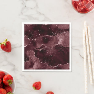 Moody Agate   Wine Bordeaux Sangria Merlot Maroon Napkin