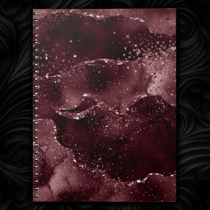 Moody Agate   Wine Bordeaux Sangria Merlot Maroon Notebook