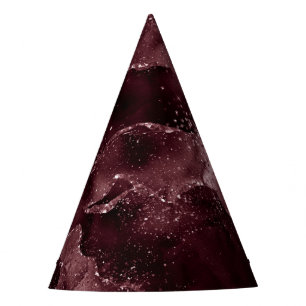 Moody Agate Wine Bordeaux Sangria Merlot Maroon Party Hat