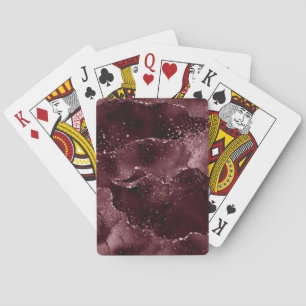 Moody Agate   Wine Bordeaux Sangria Merlot Maroon Playing Cards