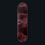 Moody Agate | Wine Bordeaux Sangria Merlot Maroon Skateboard<br><div class="desc">90s grunge inspired dark, sophisticated watercolor marbled agate stone in a deep moody jewel tone with faux metallic foil and glitter veins in a rich, dramatic featuring abstract fluid swirls and glitter veins. From the "Till Death Do Us Part" collection, this gorgeous feminine hand-painted gradient adds the perfect pop of...</div>