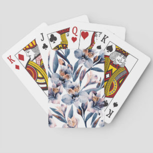 Moody Alstroemeria: Watercolor Flowers Pattern Playing Cards
