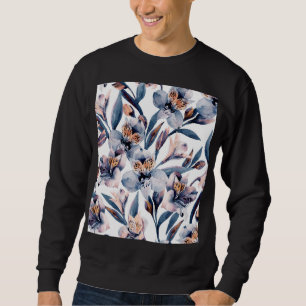 Moody Alstroemeria: Watercolor Flowers Pattern Sweatshirt