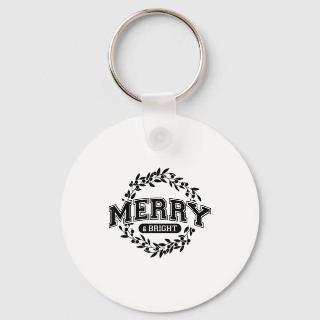 Moody And Uptight Merry And Xmas Bright Matching C Key Ring (Front)