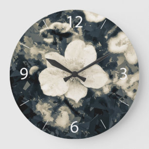 Moody Anemone Flower Botanical Art Large Clock