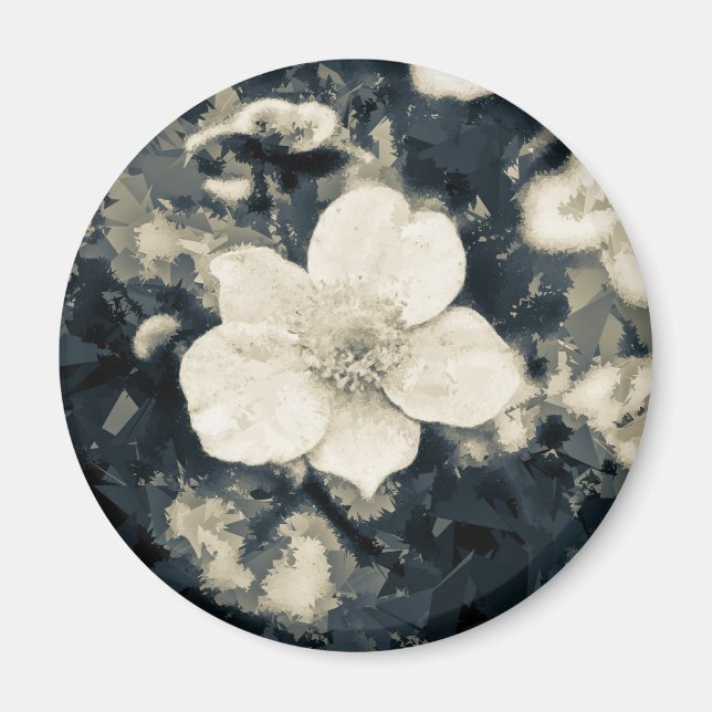 Moody Anemone Flower Botanical Art Magnet (Front)
