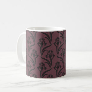 Moody Art Nouveau Irises Coffee Mug