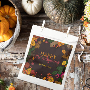 Moody Autumn Botanical Friendsgiving Party Favour Bag