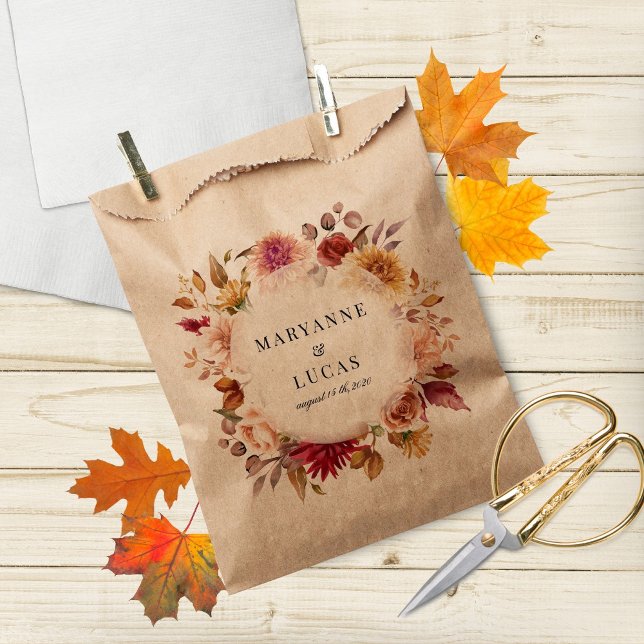 Moody Autumn Floral Thank You Favour Bag (Creator Uploaded)