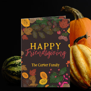 Moody Autumn Foliage Friendsgiving Greeting Card