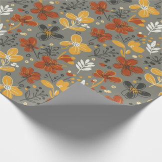 Moody Autumn Meadow Floral Wrapping Paper