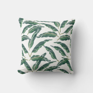 Moody Banana leaves white Cushion