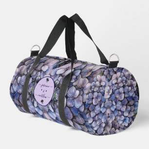 Moody Black Floral Classic Couple Names Wedding Duffle Bag