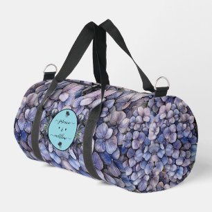 Moody Black Floral Classic Couple Names Wedding Duffle Bag