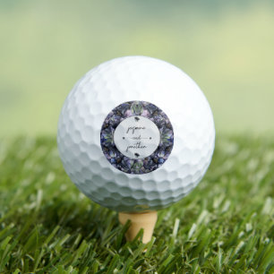 Moody Black Floral Classic Couple Names Wedding Golf Balls