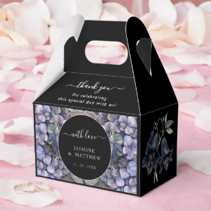 Moody Black Floral Classic Thank You Chic Wedding Favour Box