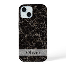 Moody Black Marble Stone Texture & Custom Name