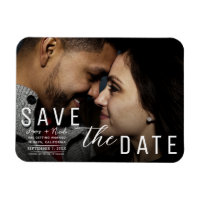 Moody Black Overlay Photo Save the Date Wedding