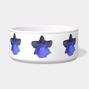 Moody Blue Dripping Daffodil Dog Bowl