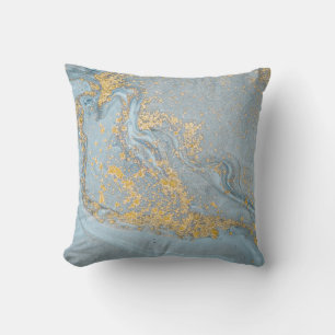 MOODY BLUE GOLD LUXE MARBLE CUSHION
