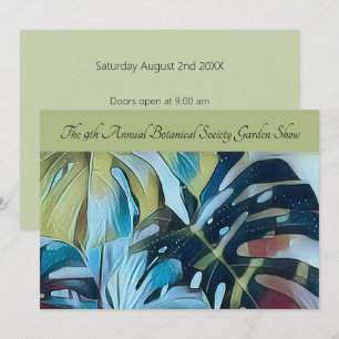 Moody Blue Monstera Botanical Direct Mail Promo An Invitation