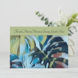 Moody Blue Monstera Botanical Direct Mail Promo An Invitation