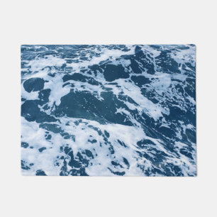 Moody Blue Ocean Waves Doormat
