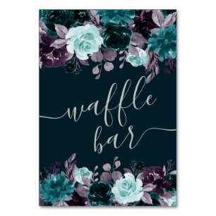 Moody Boho   Deep Teal and Purple Gift Designation Table Number