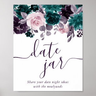 Moody Boho   Eggplant Purple and Teal Date Jar Poster