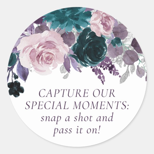 Moody Boho | Eggplant Purple Disposable Camera Classic Round Sticker (Front)