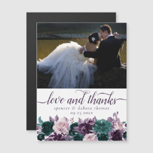 Moody Boho Eggplant Teal Photo Thank You Magnet